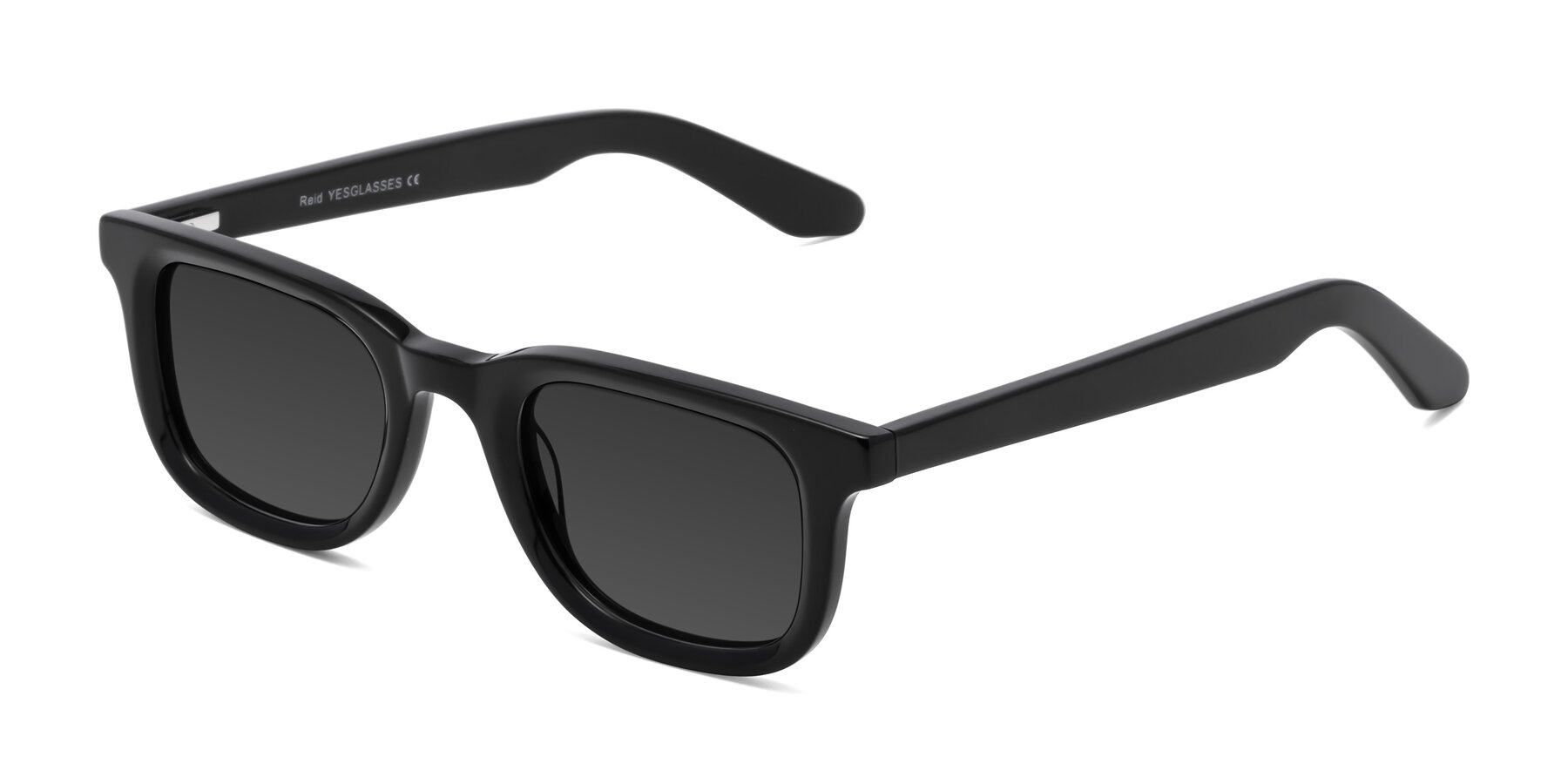 Angle of Reid in Black with Gray Tinted Lenses