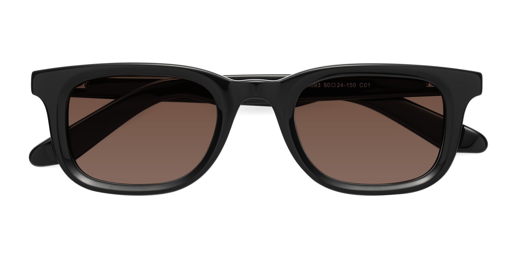 Folded Front of Reid in Black with Brown Tinted Lenses