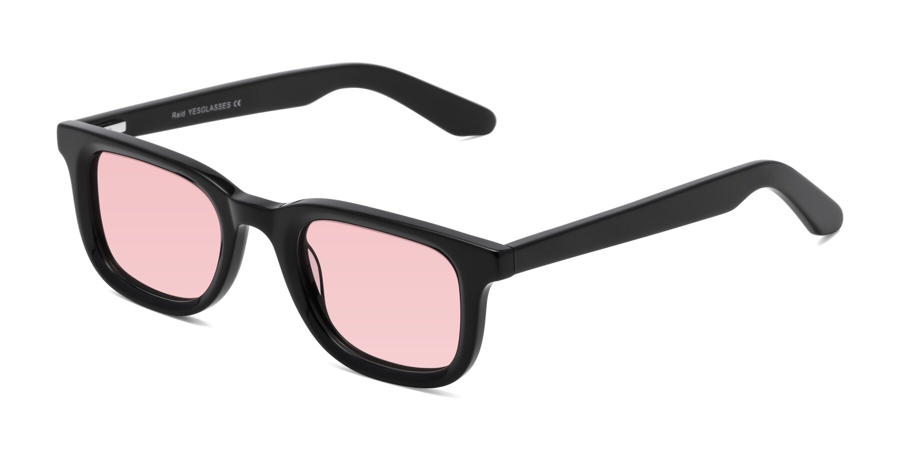 Angle of Reid in Black with Light Garnet Tinted Lenses