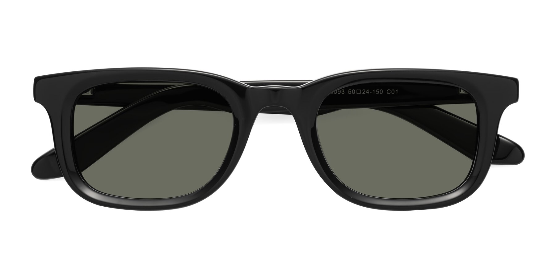 Folded Front of Reid in Black with Gray Polarized Lenses