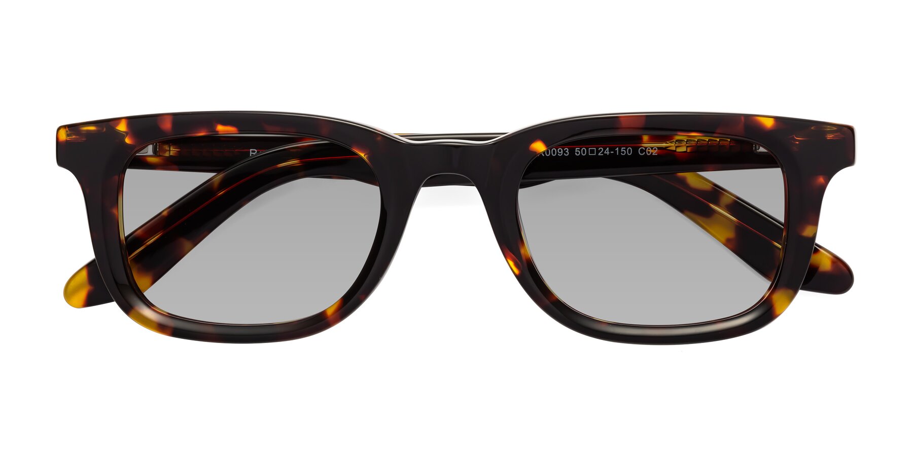 Folded Front of Reid in Tortoise with Light Gray Tinted Lenses