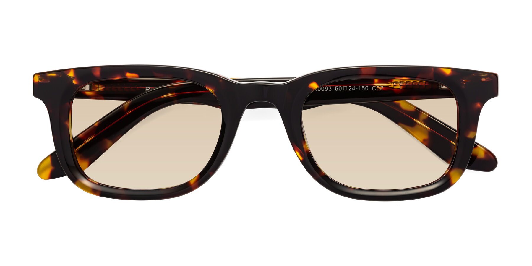 Folded Front of Reid in Tortoise with Light Brown Tinted Lenses