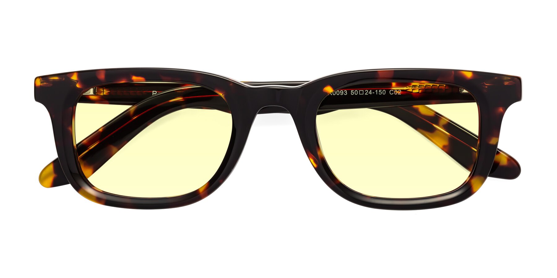 Folded Front of Reid in Tortoise with Light Yellow Tinted Lenses