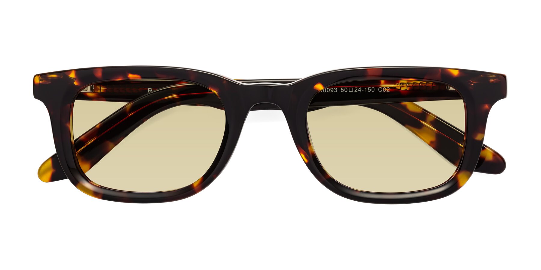 Folded Front of Reid in Tortoise with Light Champagne Tinted Lenses