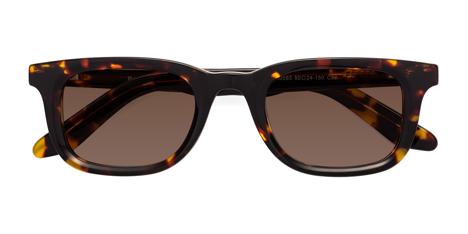 Folded Front of Reid in Tortoise with Brown Tinted Lenses