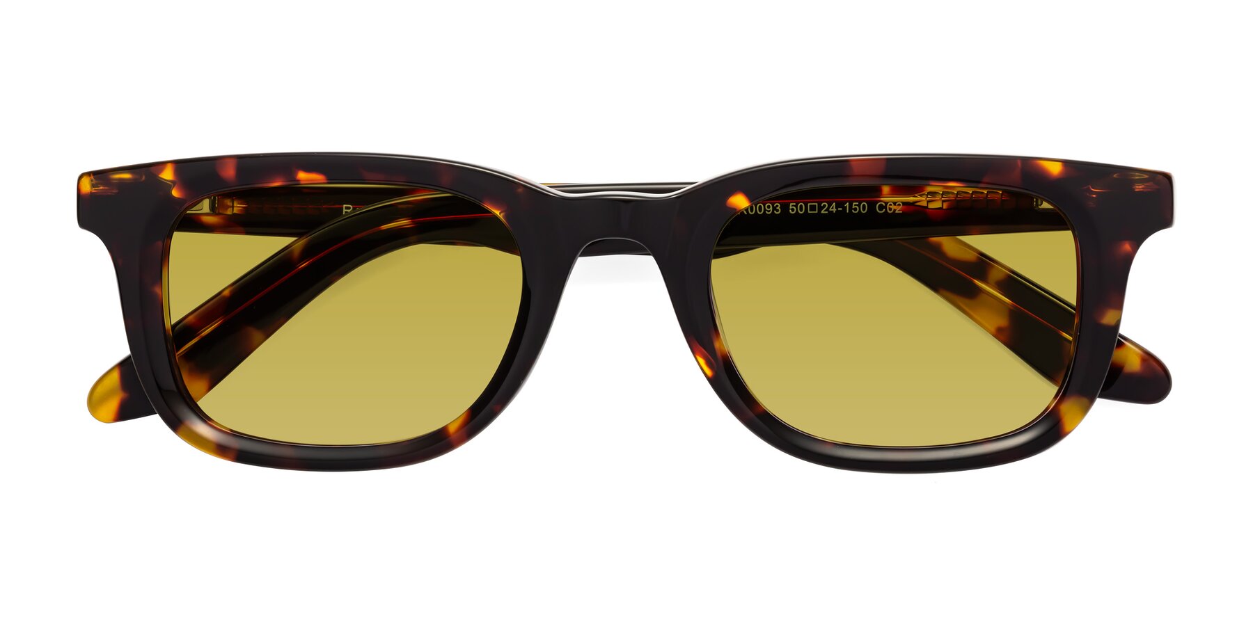 Folded Front of Reid in Tortoise with Champagne Tinted Lenses