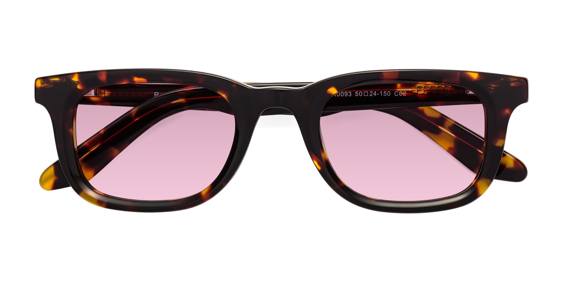 Folded Front of Reid in Tortoise with Light Wine Tinted Lenses