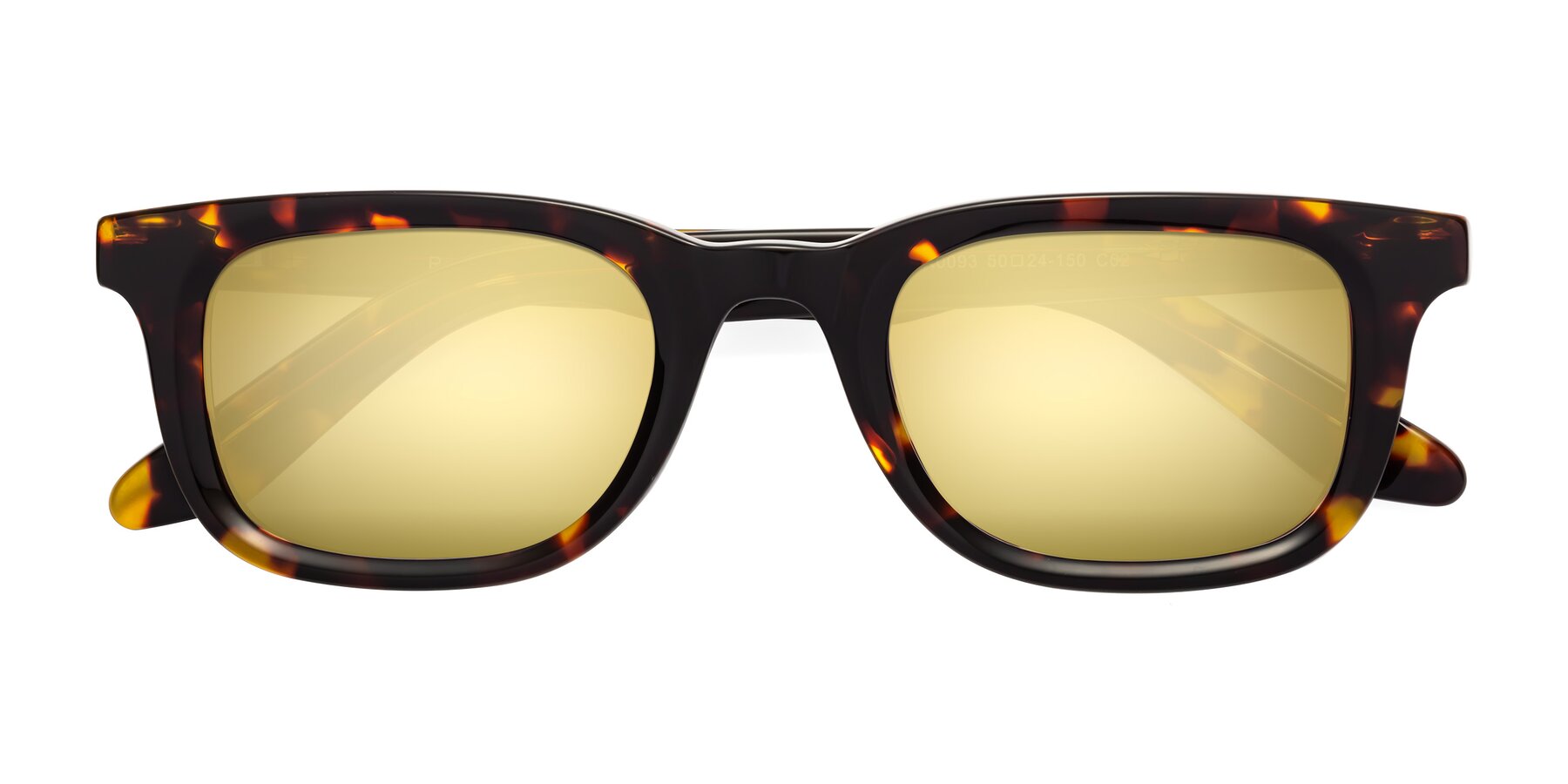 Folded Front of Reid in Tortoise with Gold Mirrored Lenses