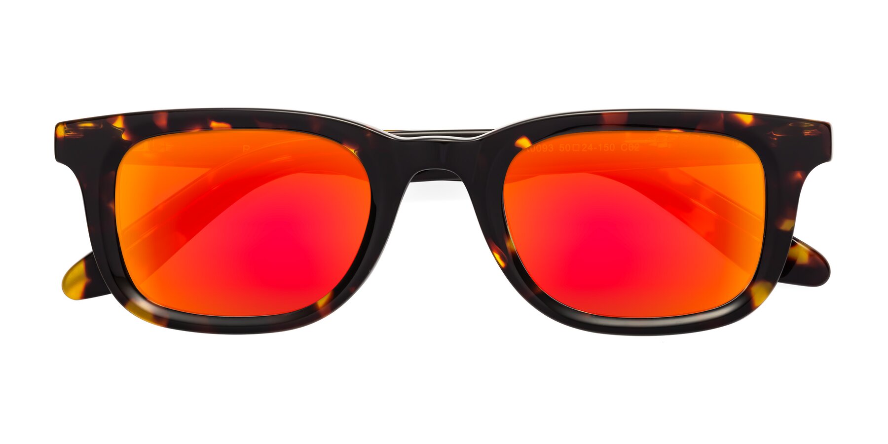 Folded Front of Reid in Tortoise with Red Gold Mirrored Lenses
