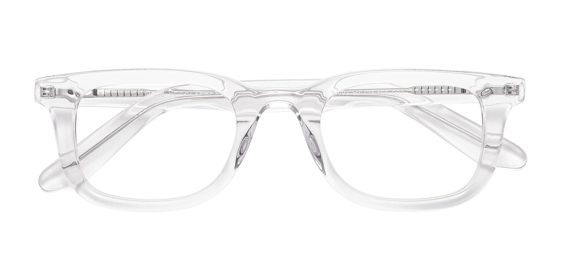 Folded Front of Reid in Clear with Clear Eyeglass Lenses