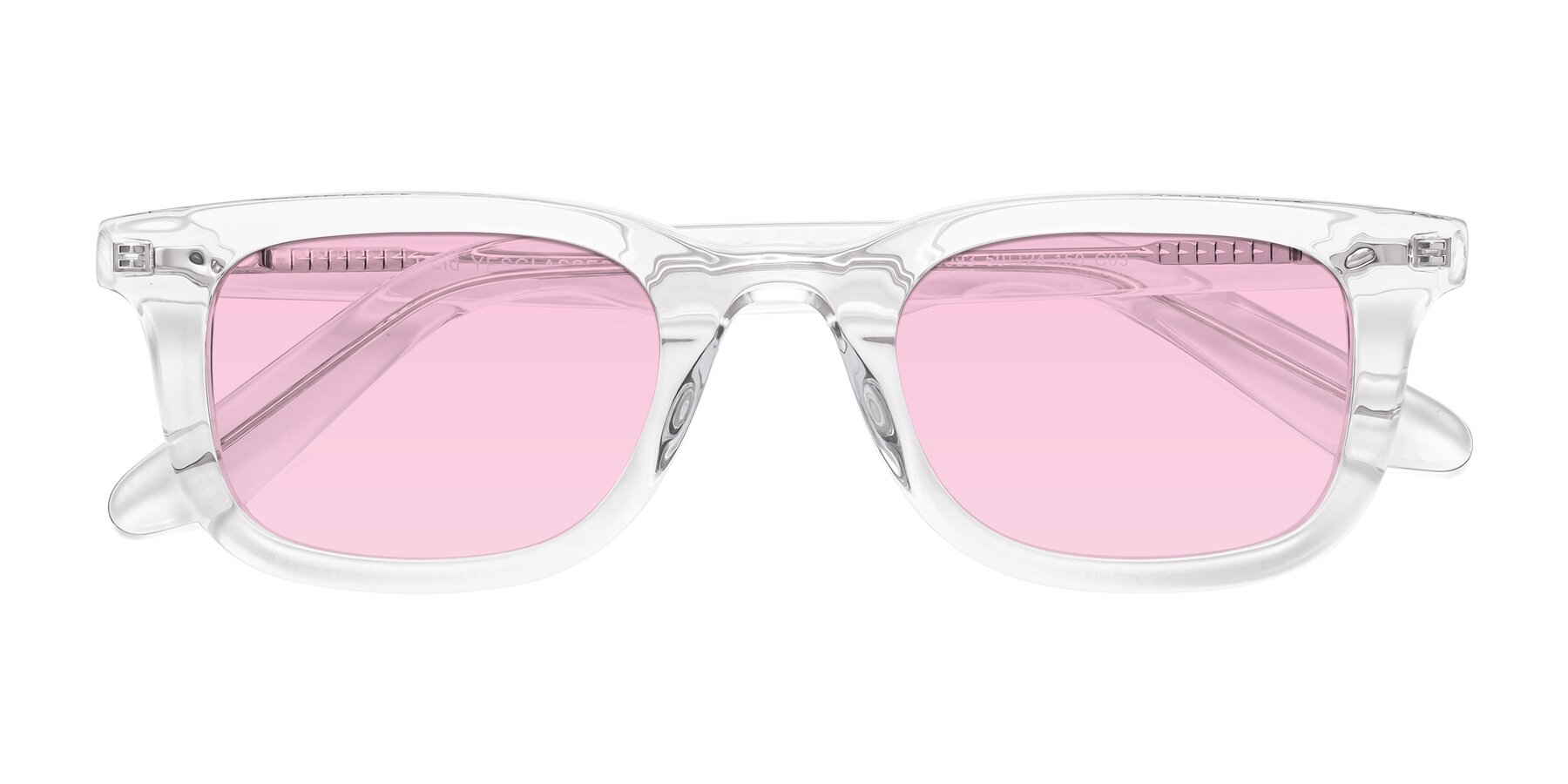 Folded Front of Reid in Clear with Light Pink Tinted Lenses