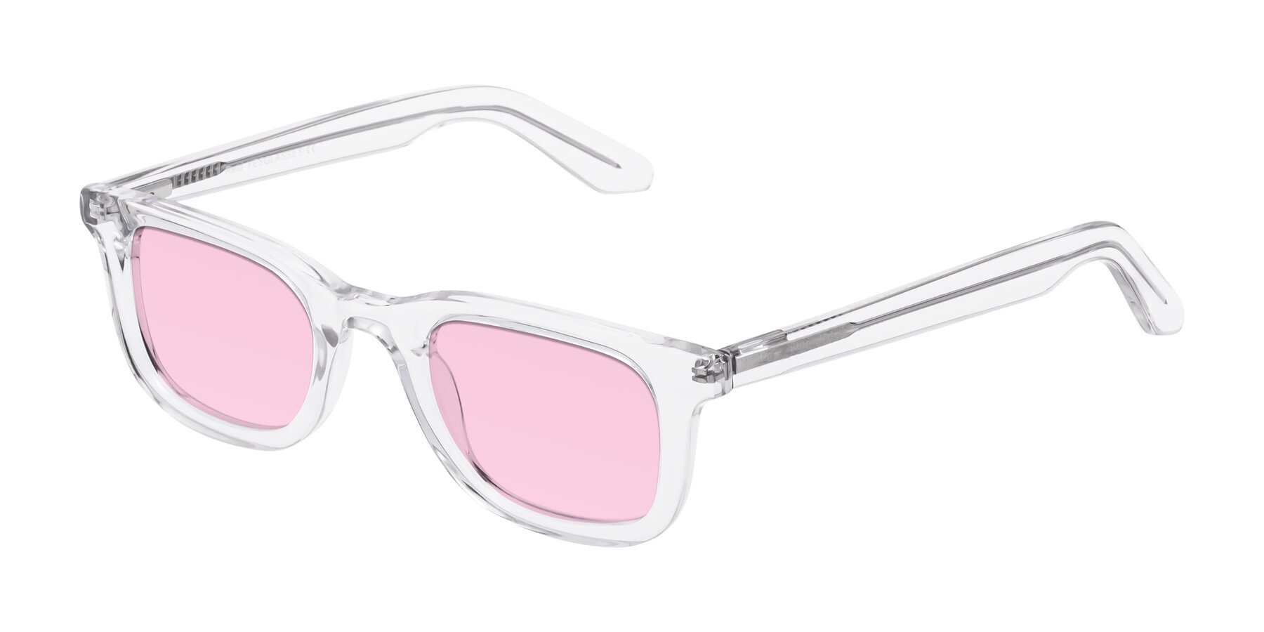 Angle of Reid in Clear with Light Pink Tinted Lenses