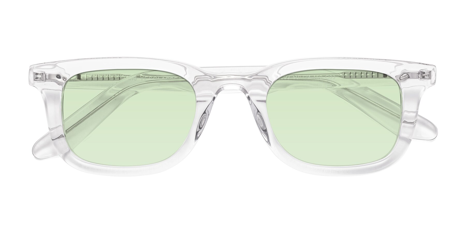 Folded Front of Reid in Clear with Light Green Tinted Lenses