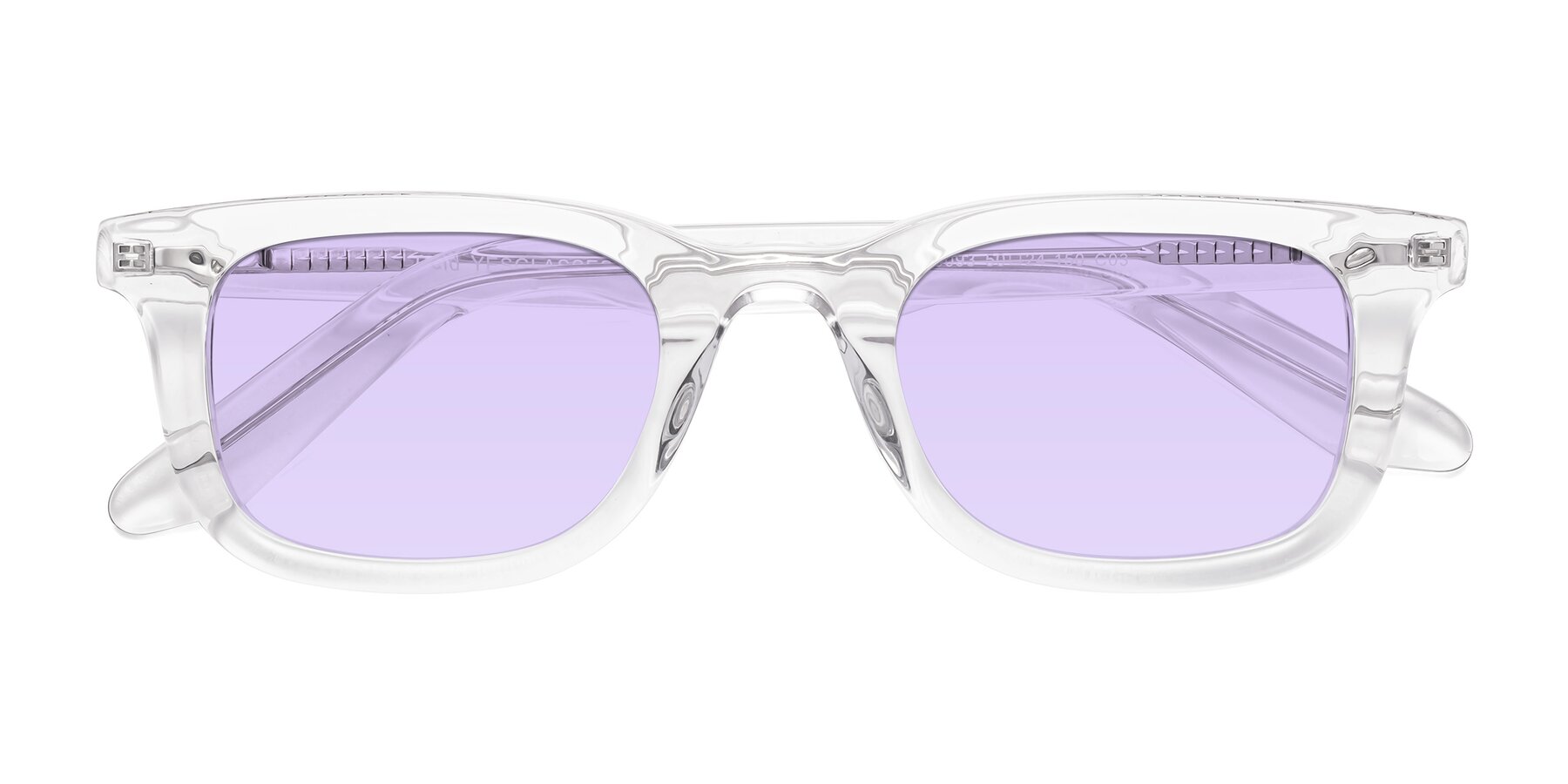 Folded Front of Reid in Clear with Light Purple Tinted Lenses