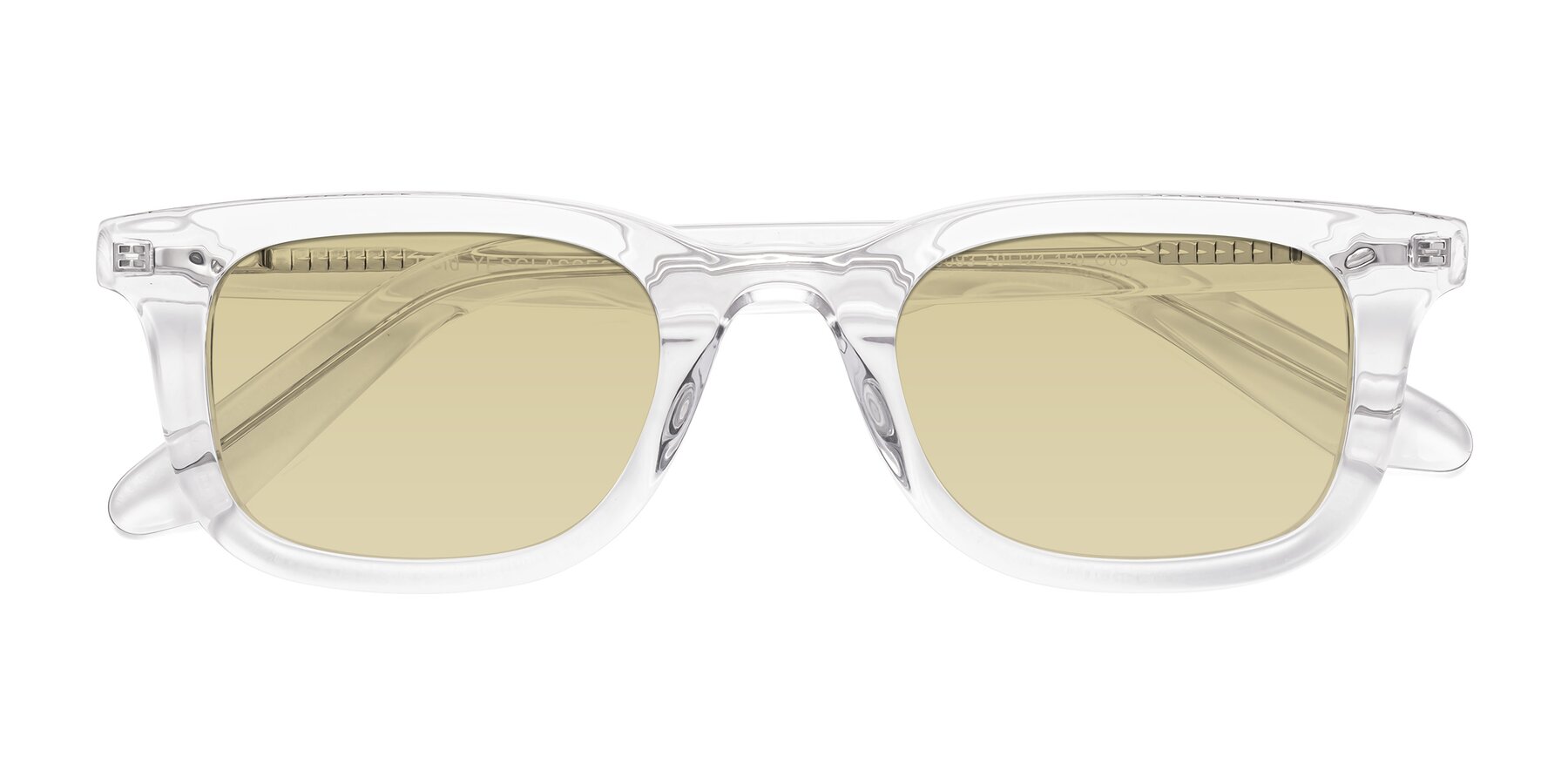 Folded Front of Reid in Clear with Light Champagne Tinted Lenses