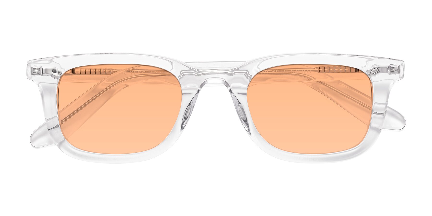 Folded Front of Reid in Clear with Light Orange Tinted Lenses