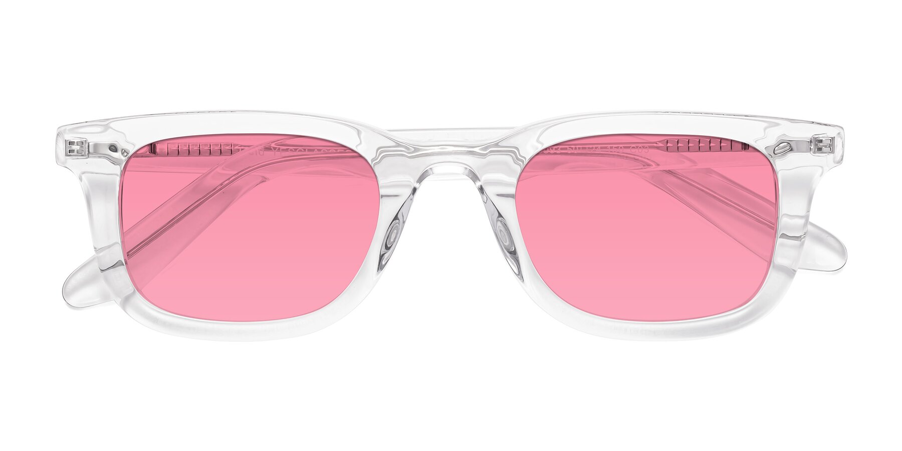 Folded Front of Reid in Clear with Pink Tinted Lenses