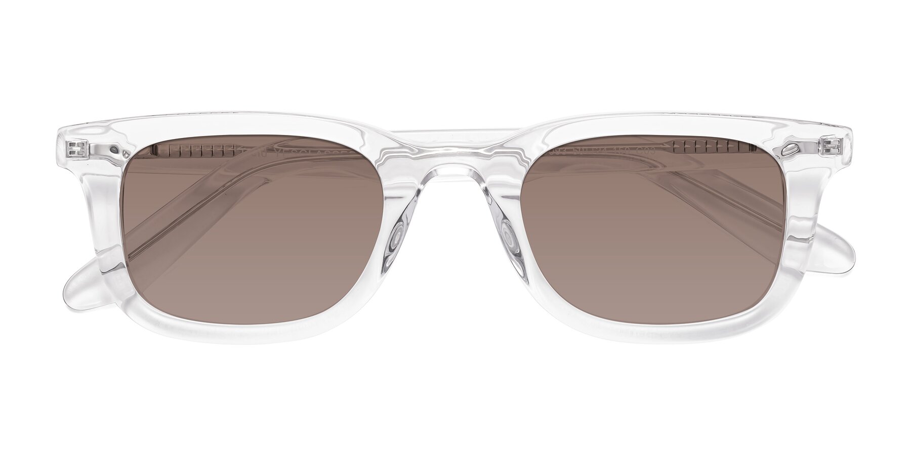 Folded Front of Reid in Clear with Medium Brown Tinted Lenses