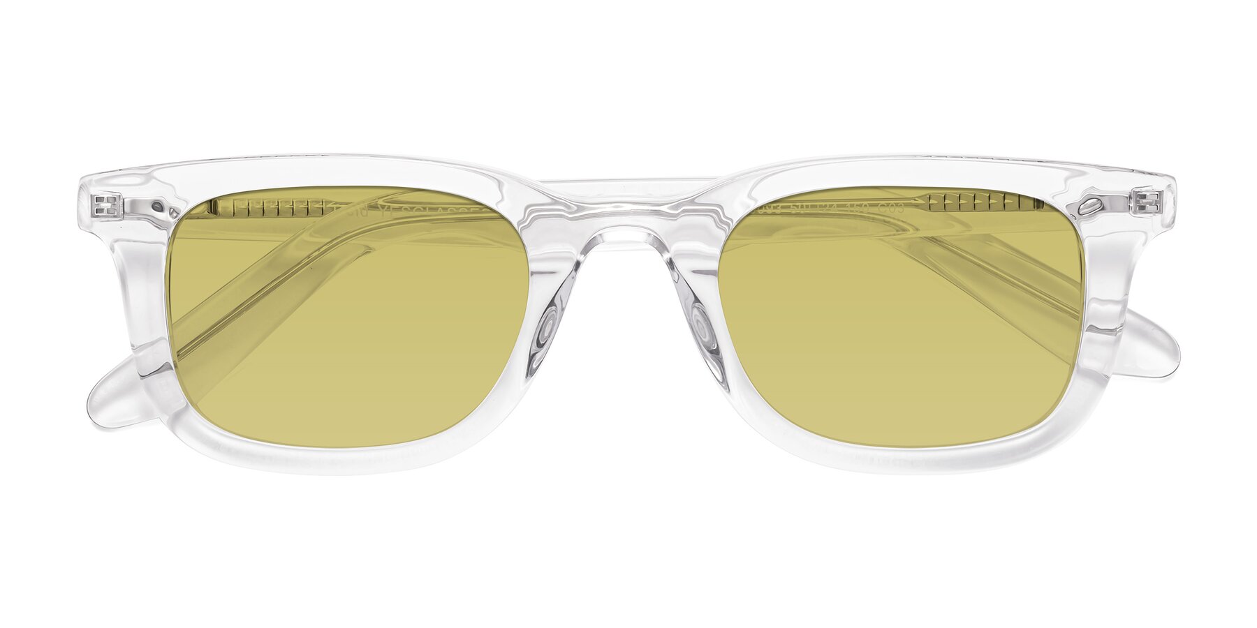 Folded Front of Reid in Clear with Medium Champagne Tinted Lenses