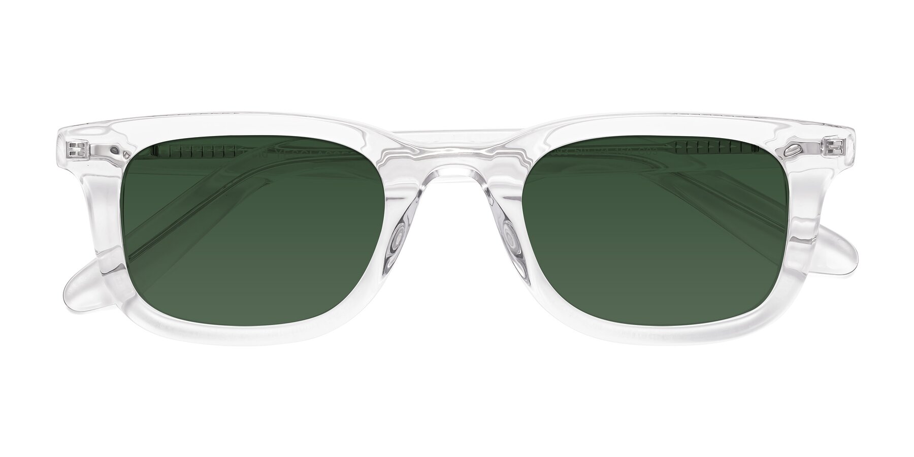 Folded Front of Reid in Clear with Green Tinted Lenses