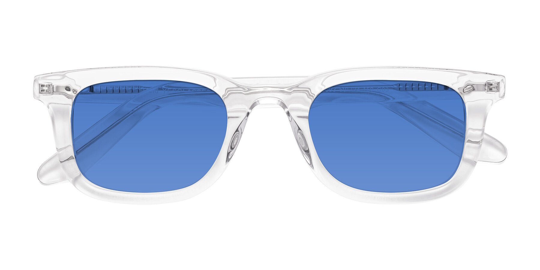 Folded Front of Reid in Clear with Blue Tinted Lenses