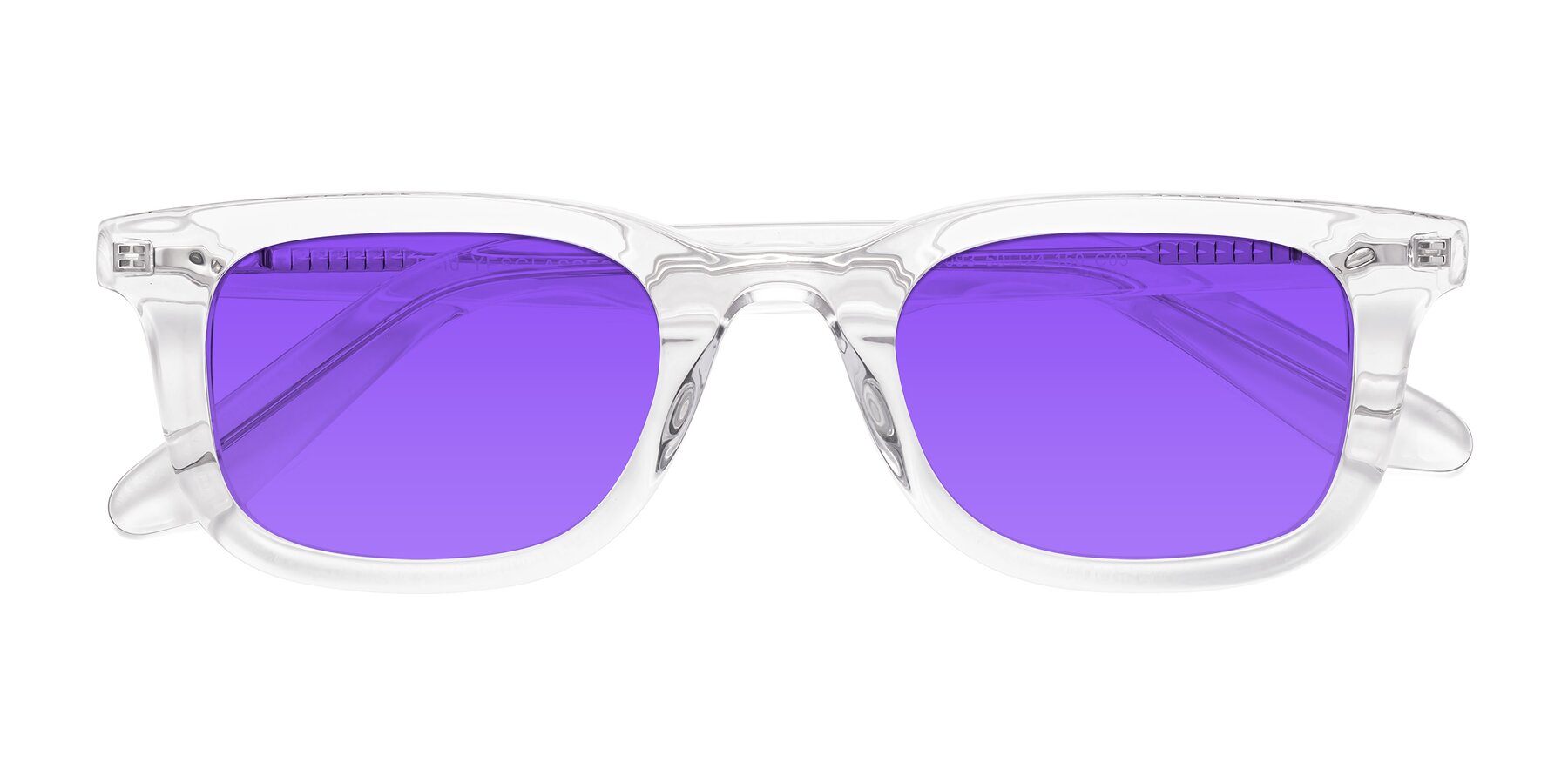 Folded Front of Reid in Clear with Purple Tinted Lenses