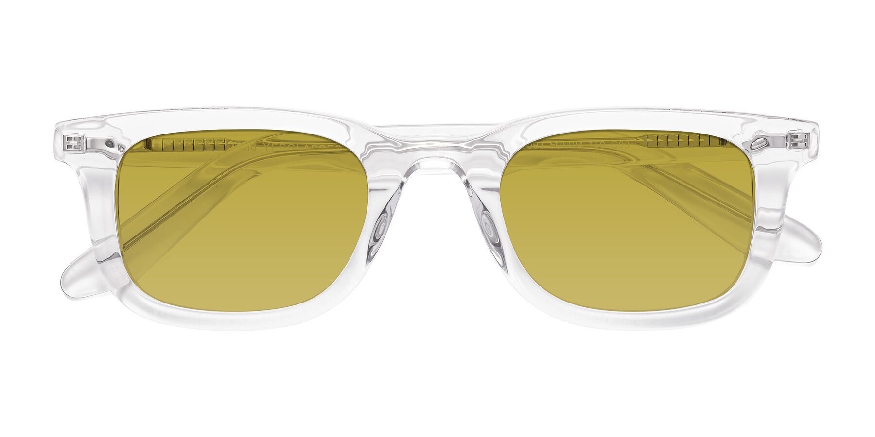 Folded Front of Reid in Clear with Champagne Tinted Lenses