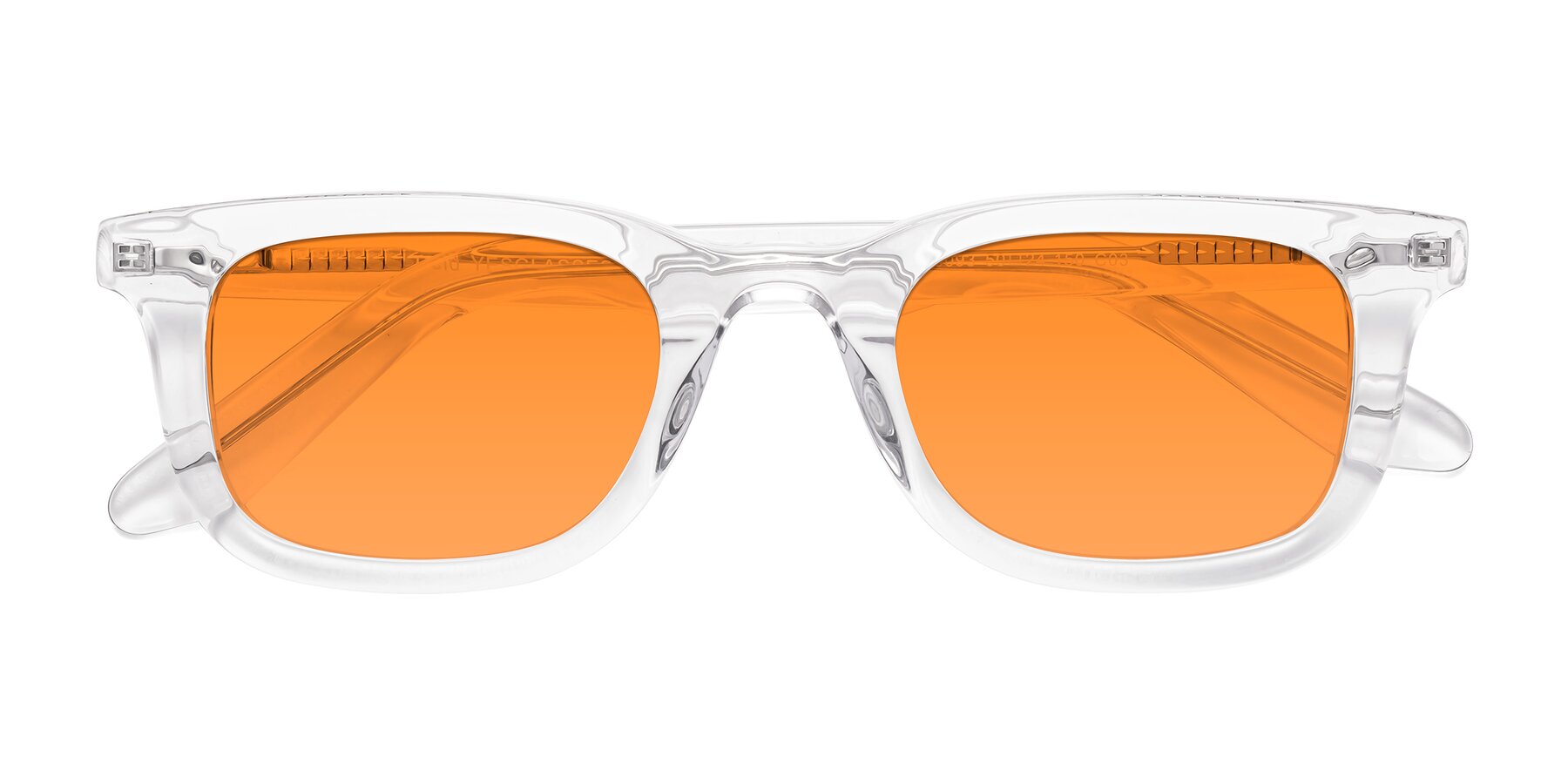 Folded Front of Reid in Clear with Orange Tinted Lenses