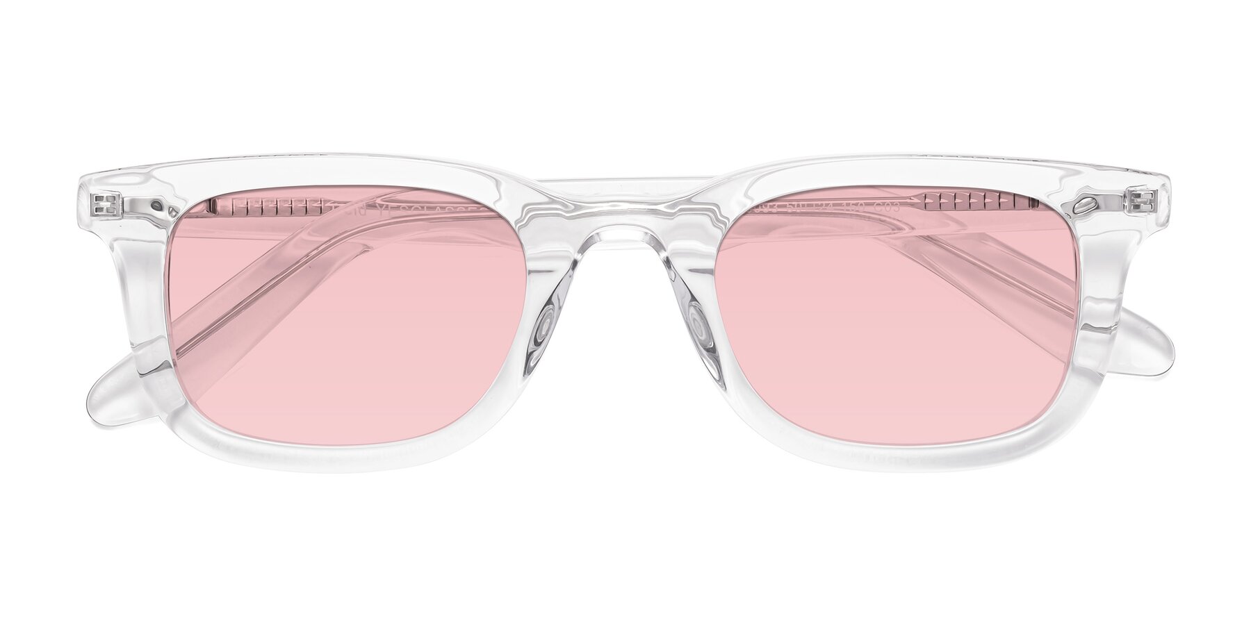 Folded Front of Reid in Clear with Light Garnet Tinted Lenses