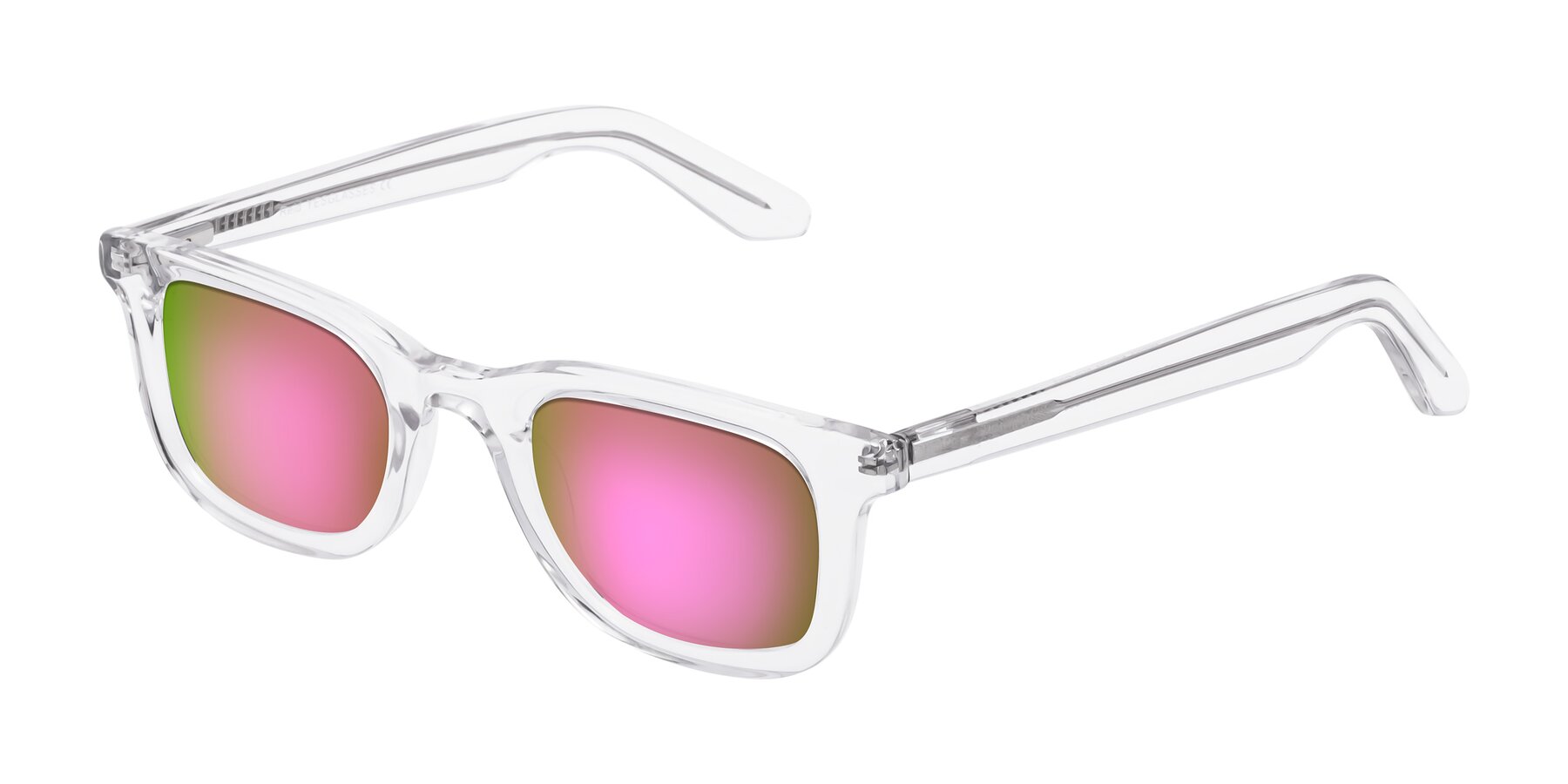 Angle of Reid in Clear with Pink Mirrored Lenses