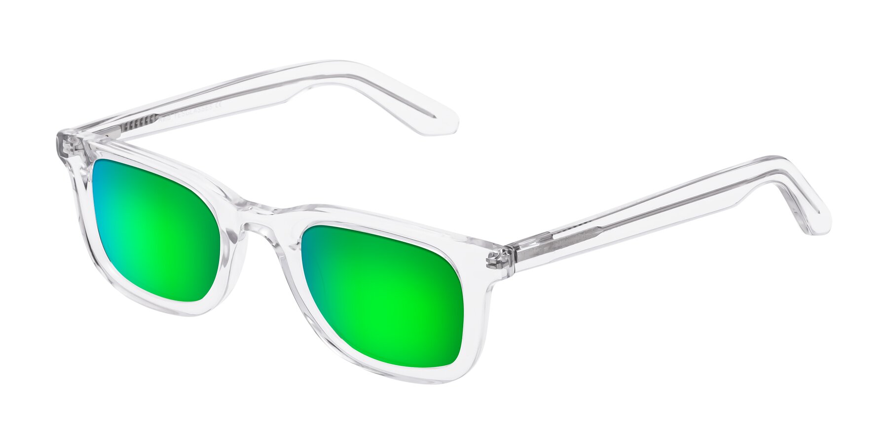 Angle of Reid in Clear with Green Mirrored Lenses