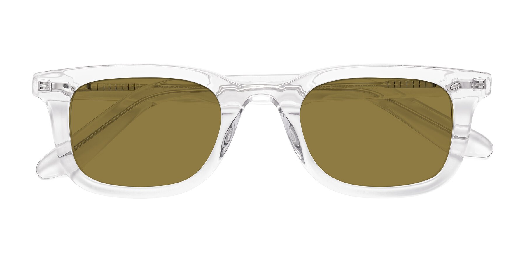 Folded Front of Reid in Clear with Brown Polarized Lenses