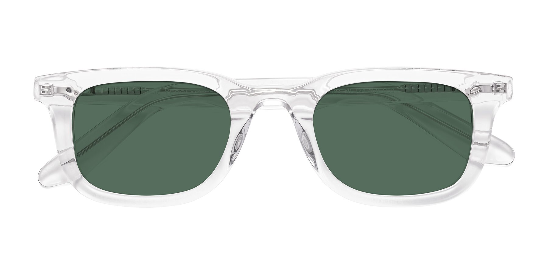 Folded Front of Reid in Clear with Green Polarized Lenses