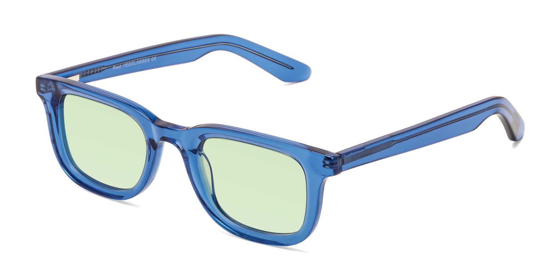 Angle of Reid in Crystal Blue with Light Green Tinted Lenses