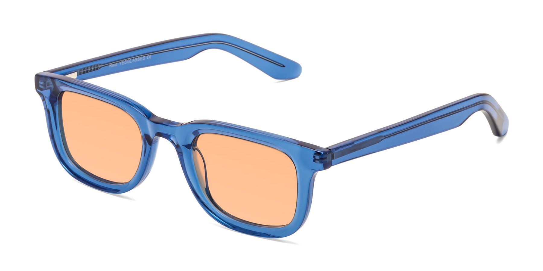 Angle of Reid in Crystal Blue with Light Orange Tinted Lenses