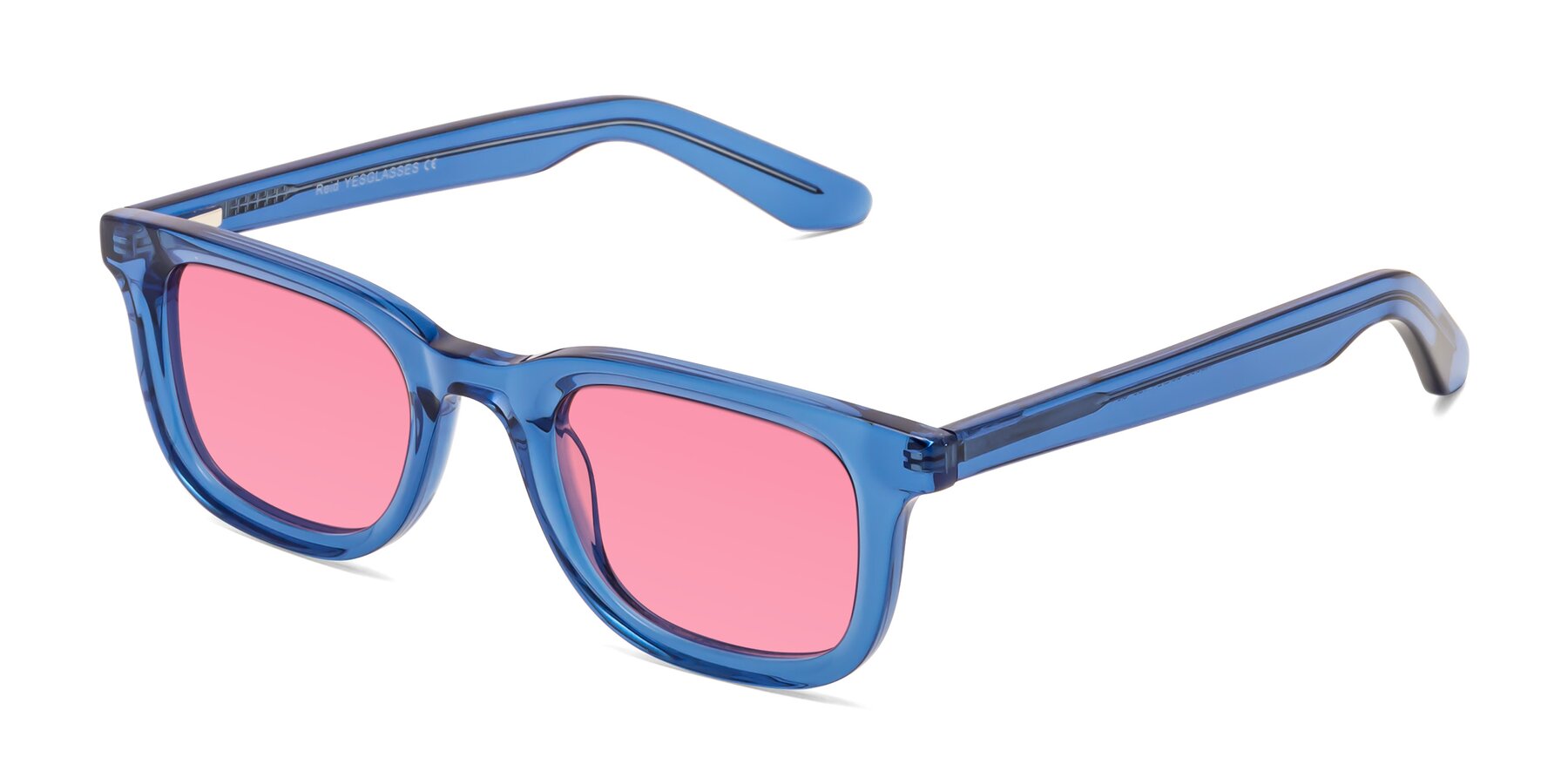 Angle of Reid in Crystal Blue with Pink Tinted Lenses