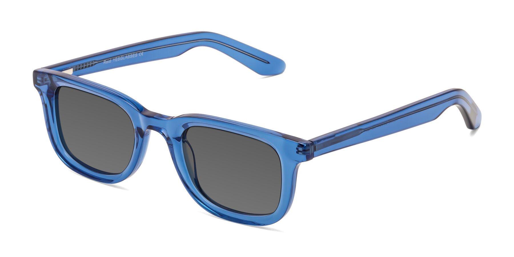 Angle of Reid in Crystal Blue with Medium Gray Tinted Lenses