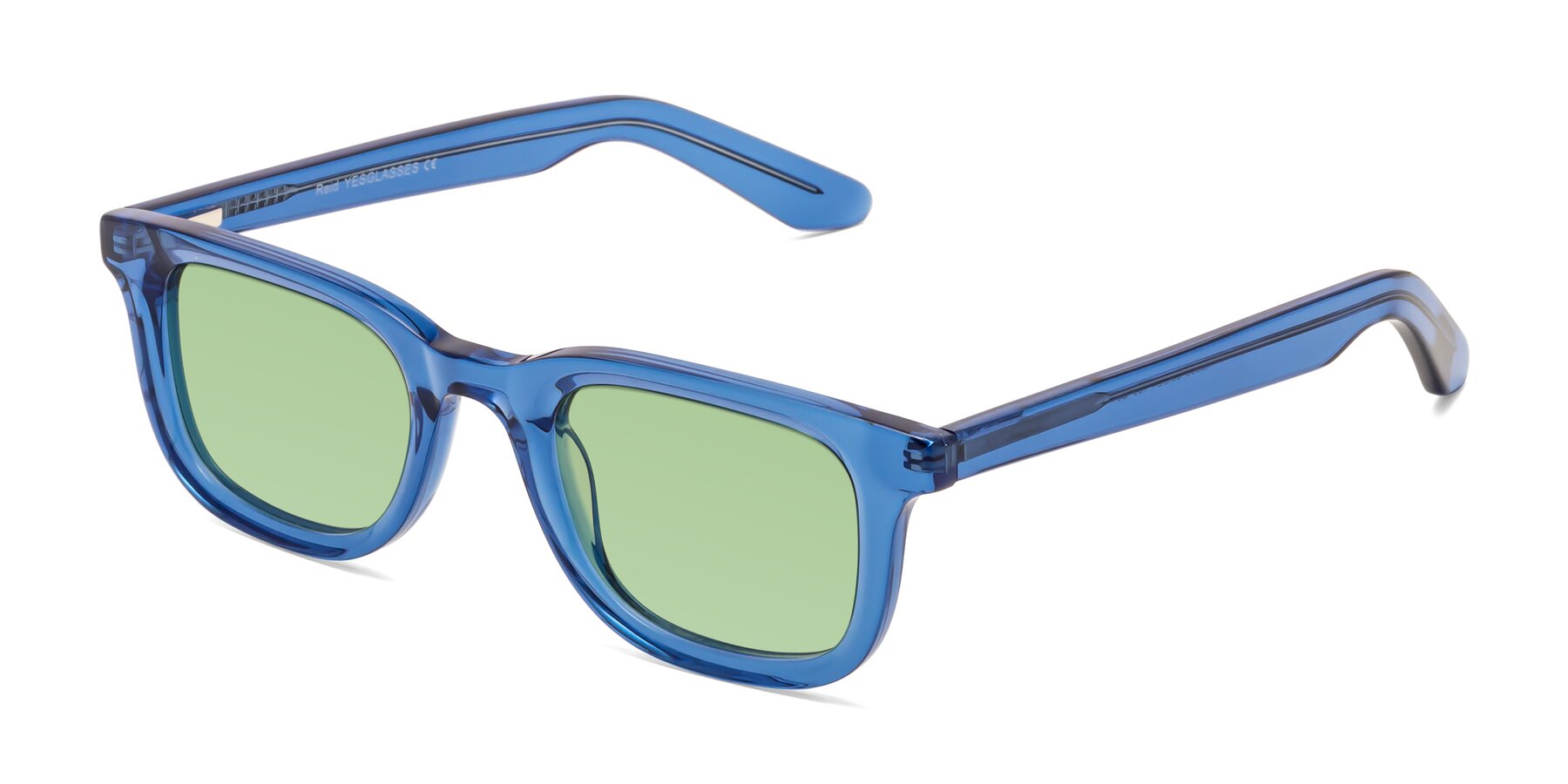 Angle of Reid in Crystal Blue with Medium Green Tinted Lenses