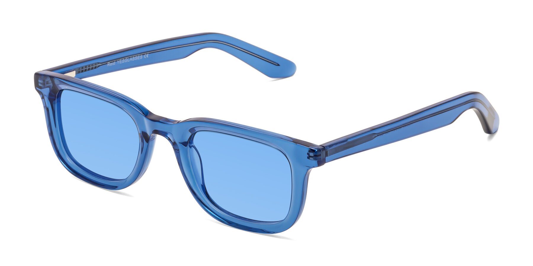 Angle of Reid in Crystal Blue with Medium Blue Tinted Lenses