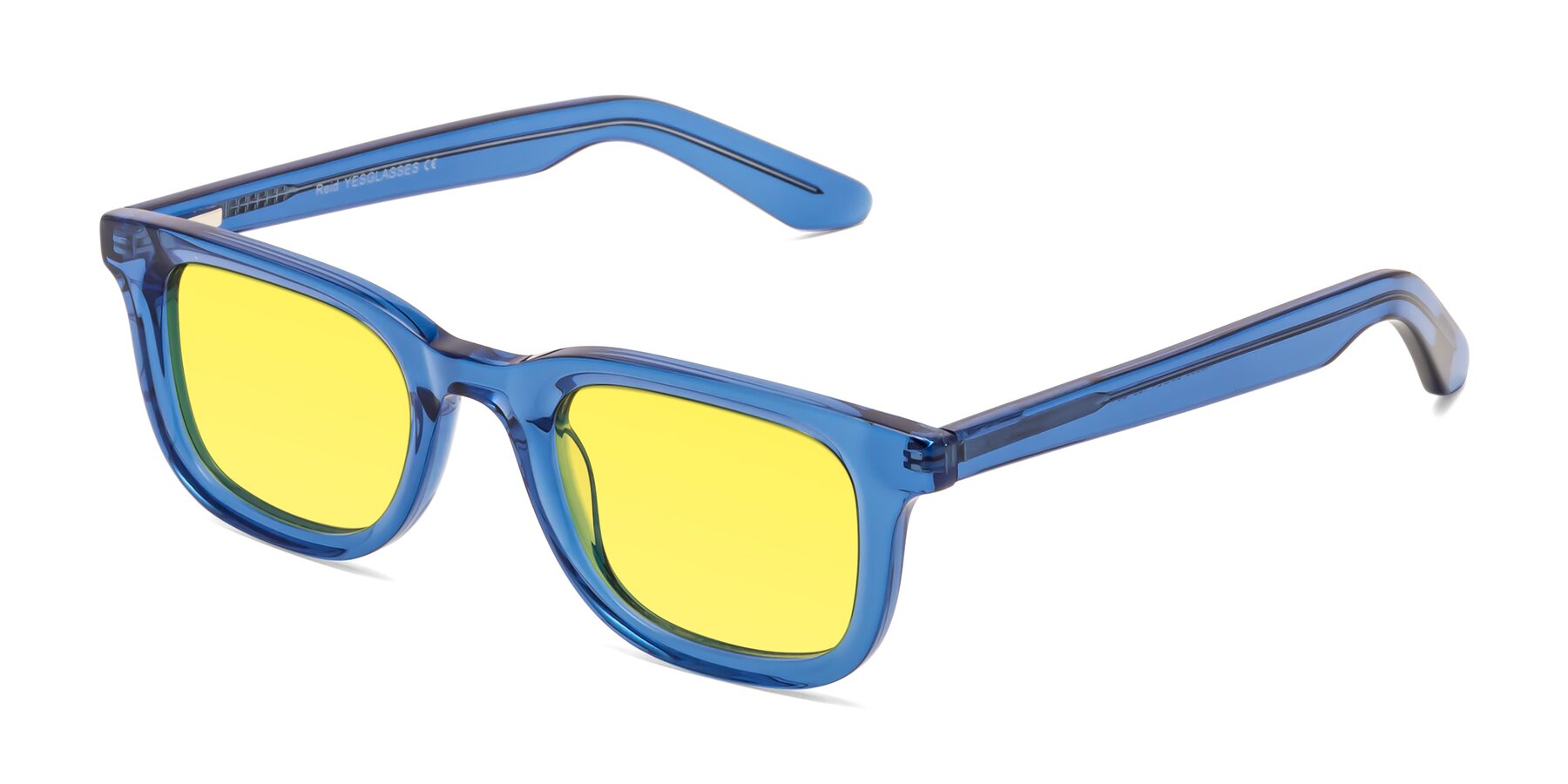 Angle of Reid in Crystal Blue with Medium Yellow Tinted Lenses