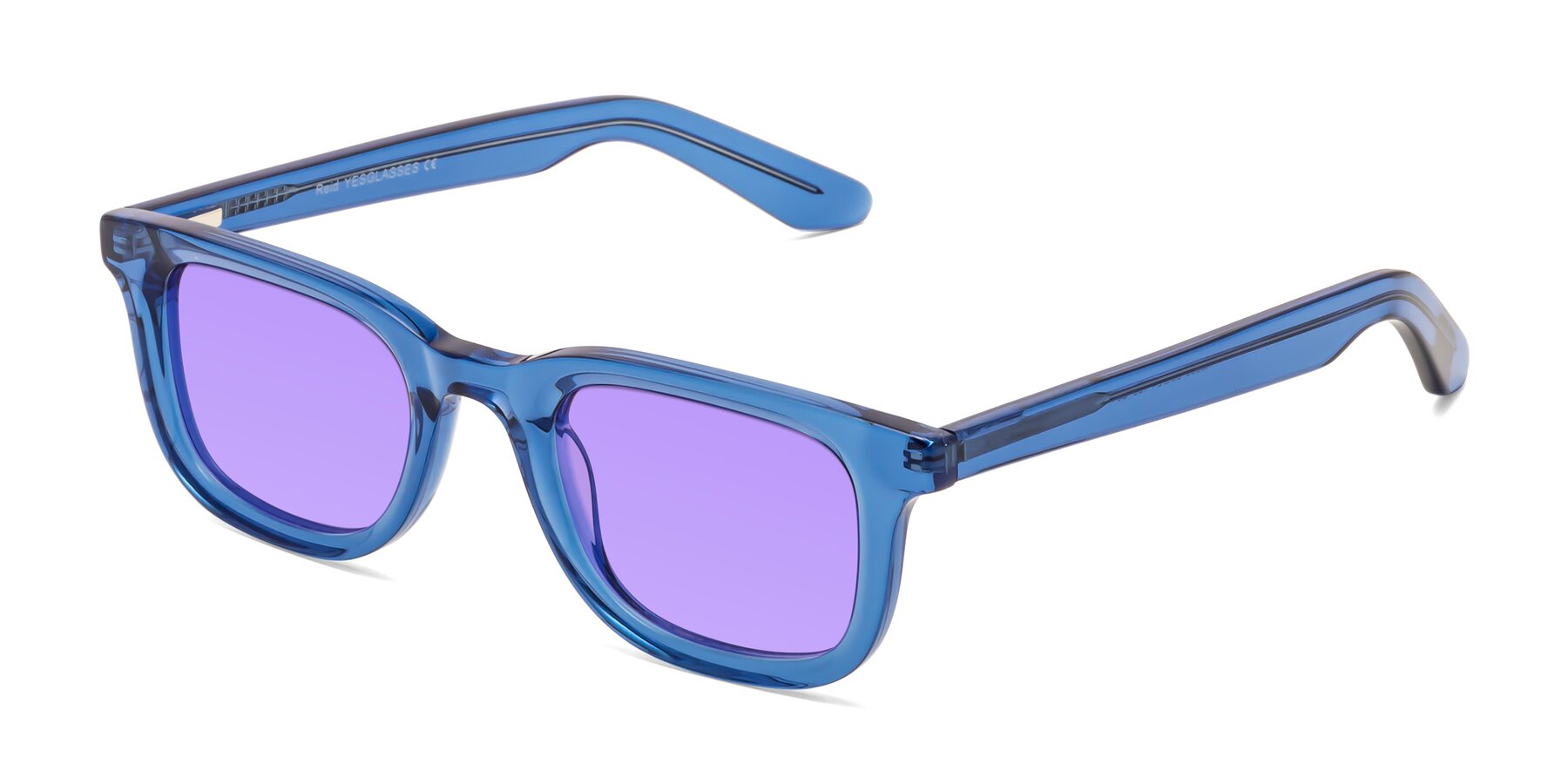 Angle of Reid in Crystal Blue with Medium Purple Tinted Lenses