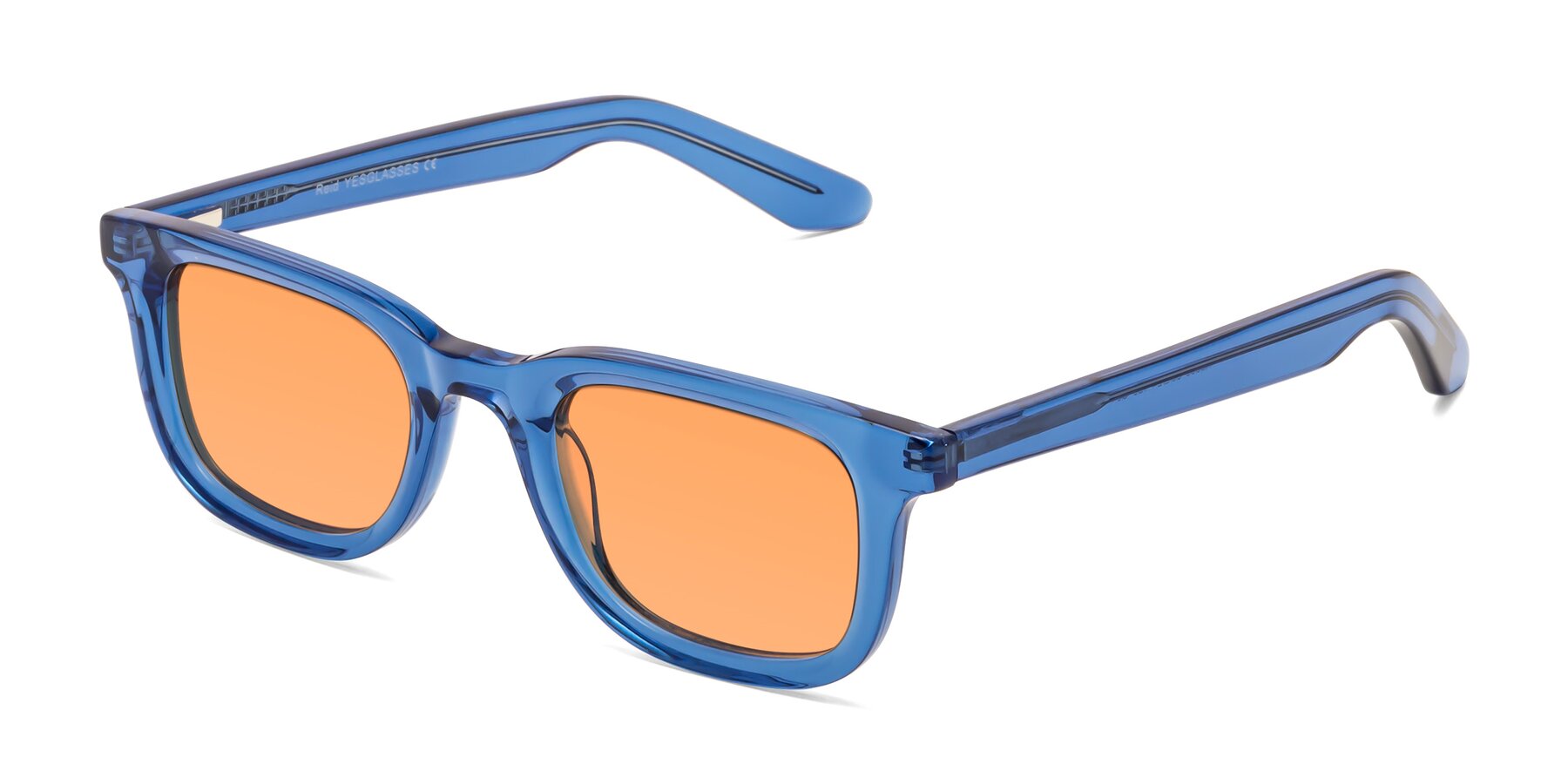 Angle of Reid in Crystal Blue with Medium Orange Tinted Lenses