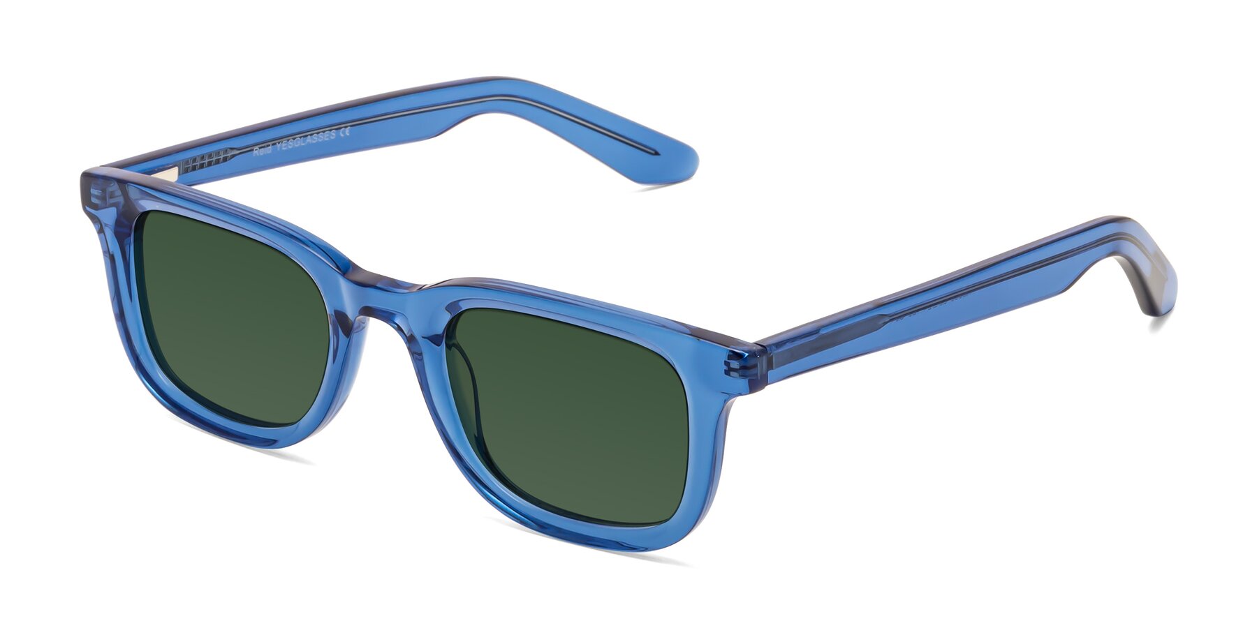 Angle of Reid in Crystal Blue with Green Tinted Lenses