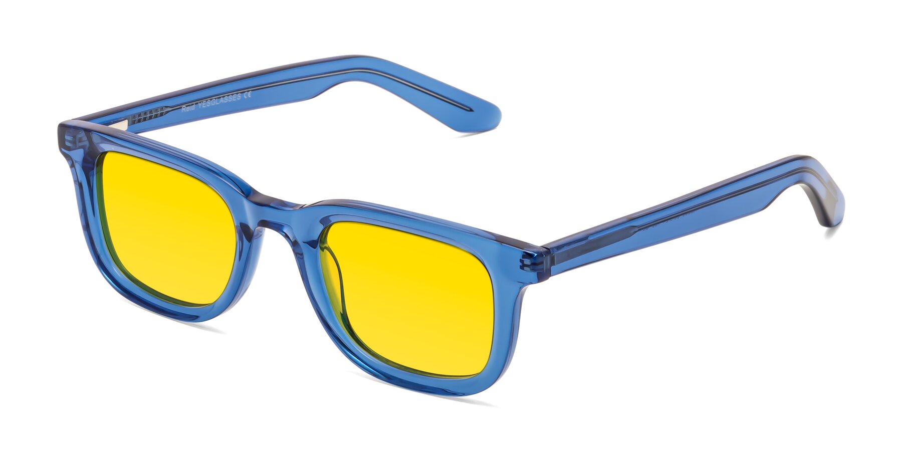 Angle of Reid in Crystal Blue with Yellow Tinted Lenses