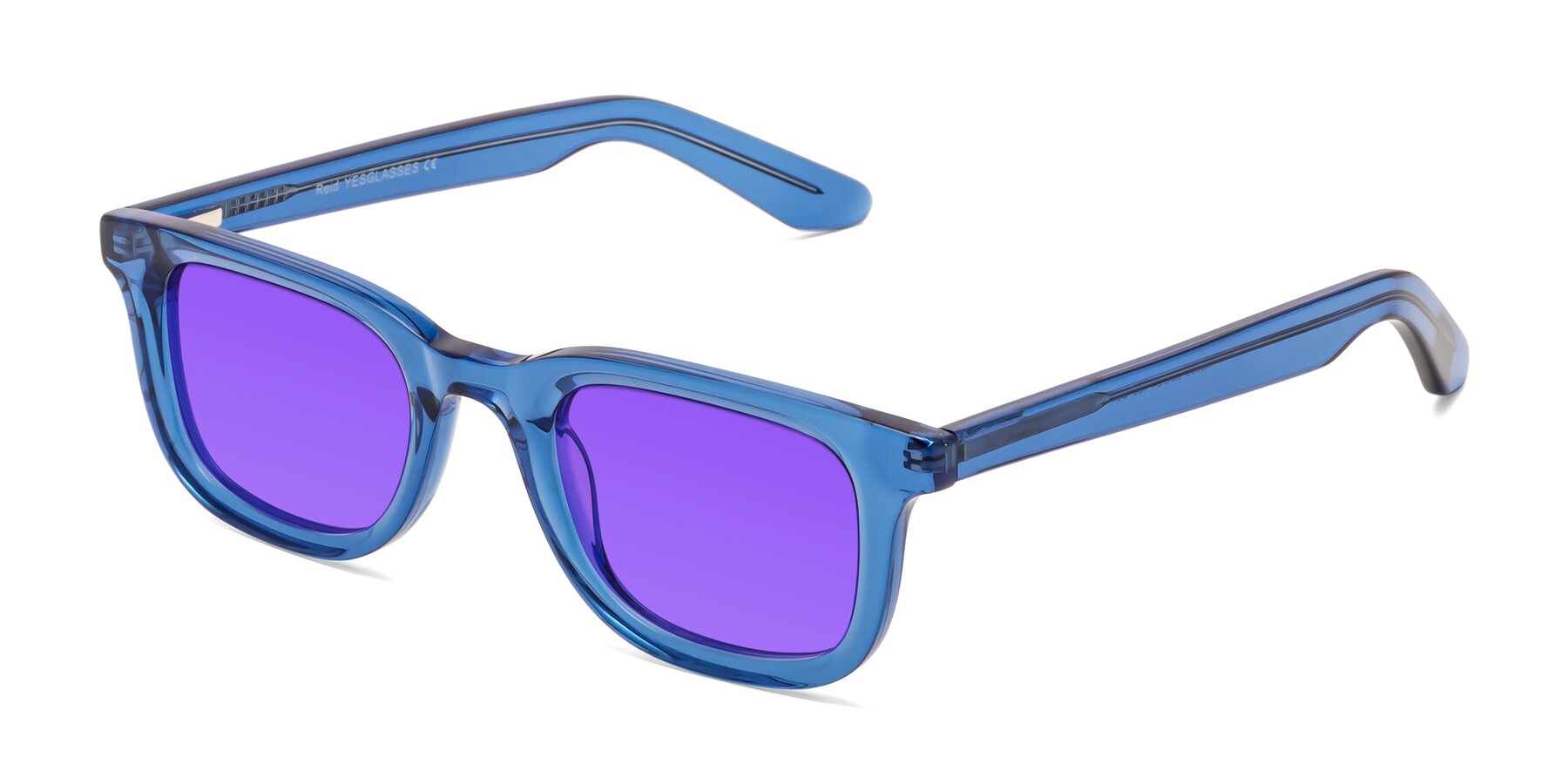 Angle of Reid in Crystal Blue with Purple Tinted Lenses