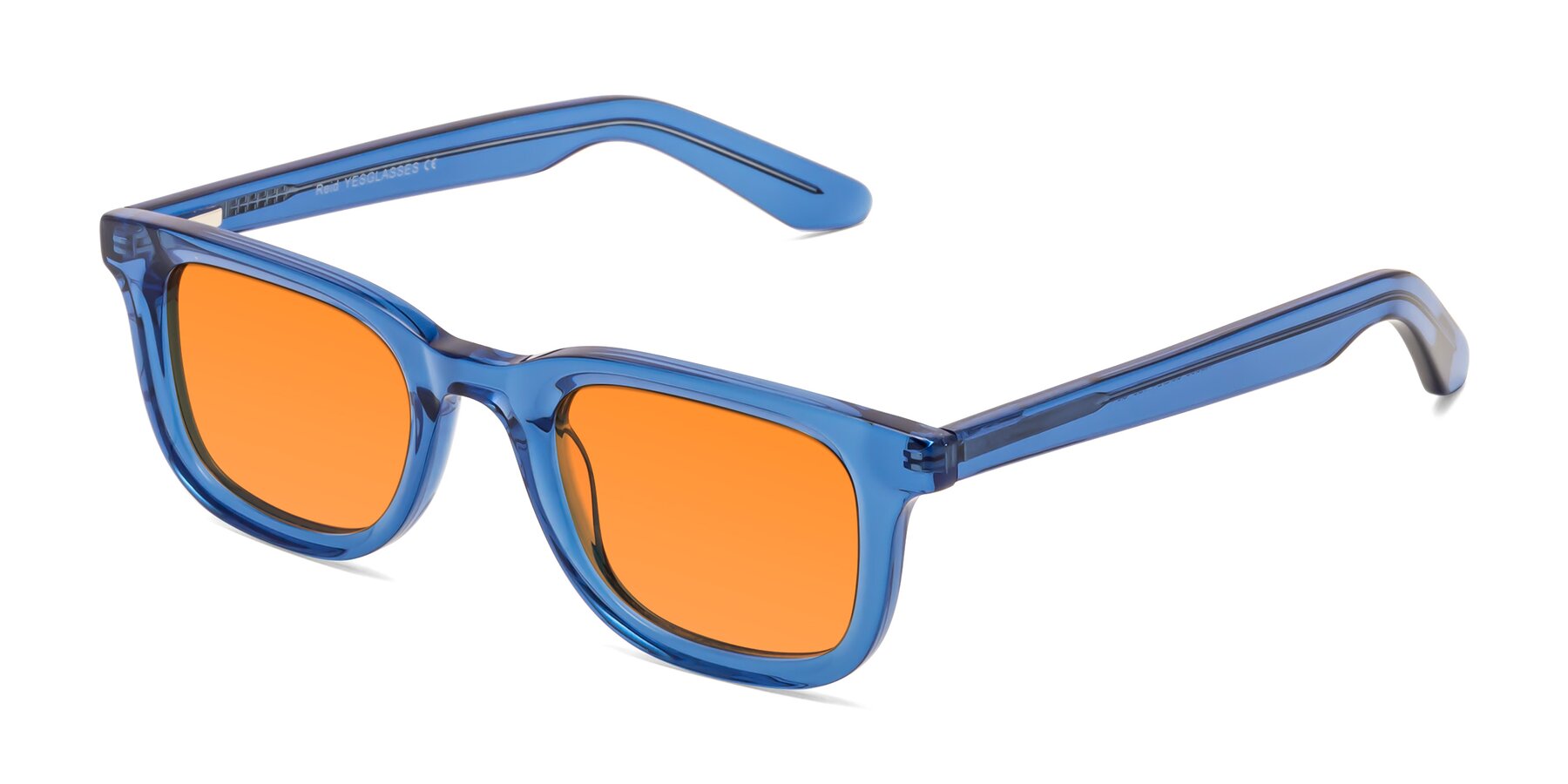 Angle of Reid in Crystal Blue with Orange Tinted Lenses