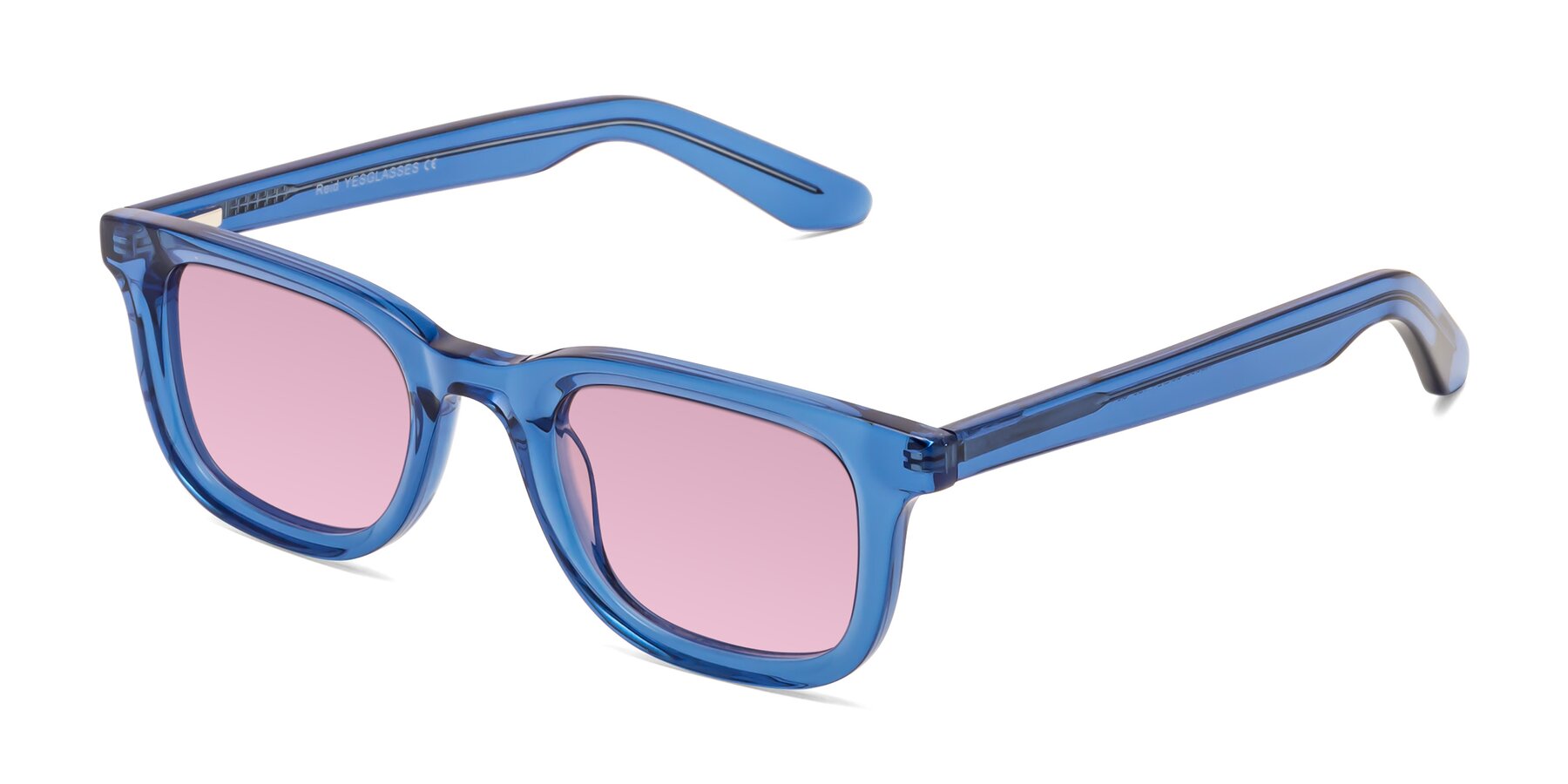 Angle of Reid in Crystal Blue with Light Wine Tinted Lenses