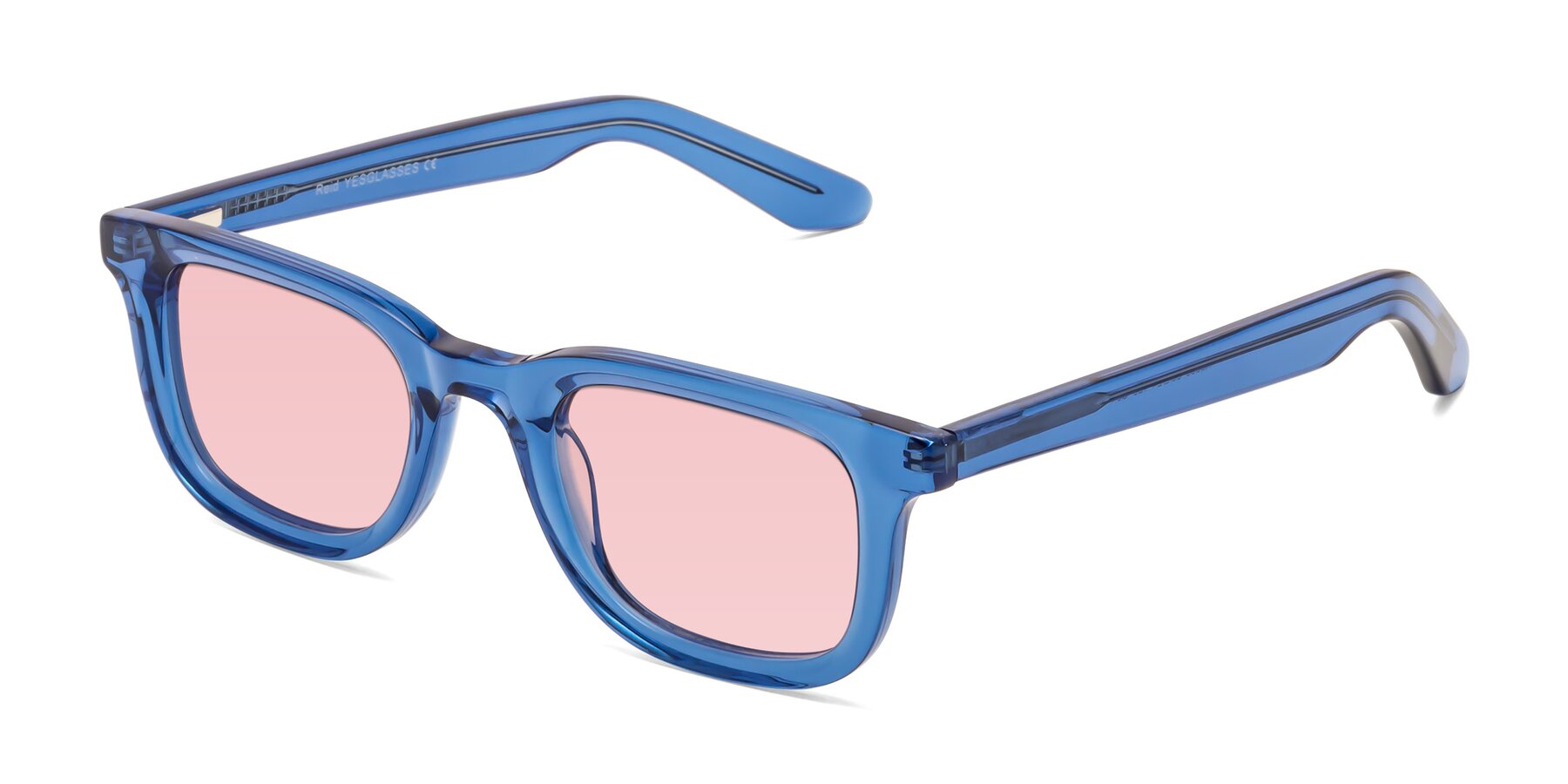 Angle of Reid in Crystal Blue with Light Garnet Tinted Lenses