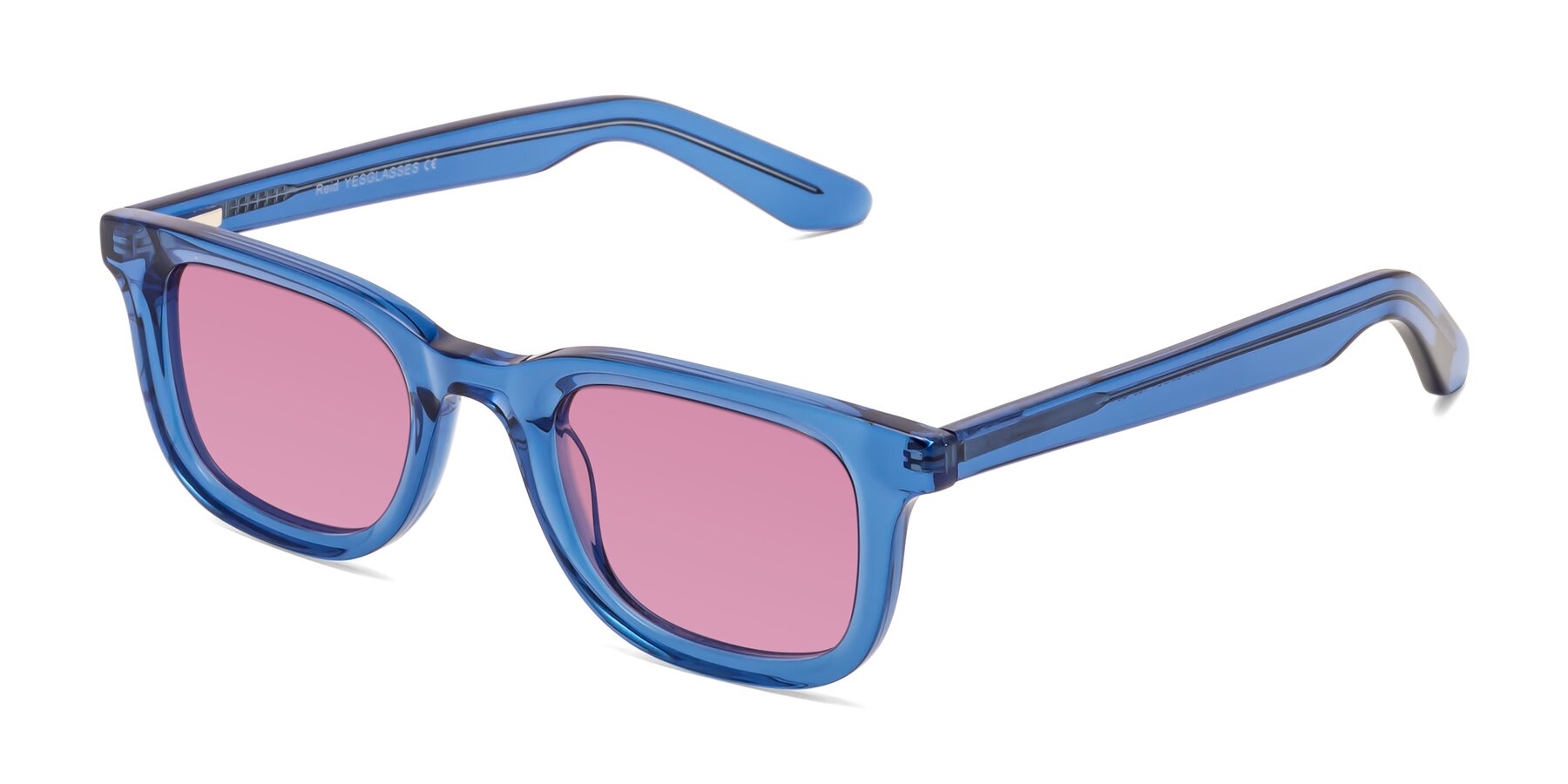 Angle of Reid in Crystal Blue with Medium Wine Tinted Lenses