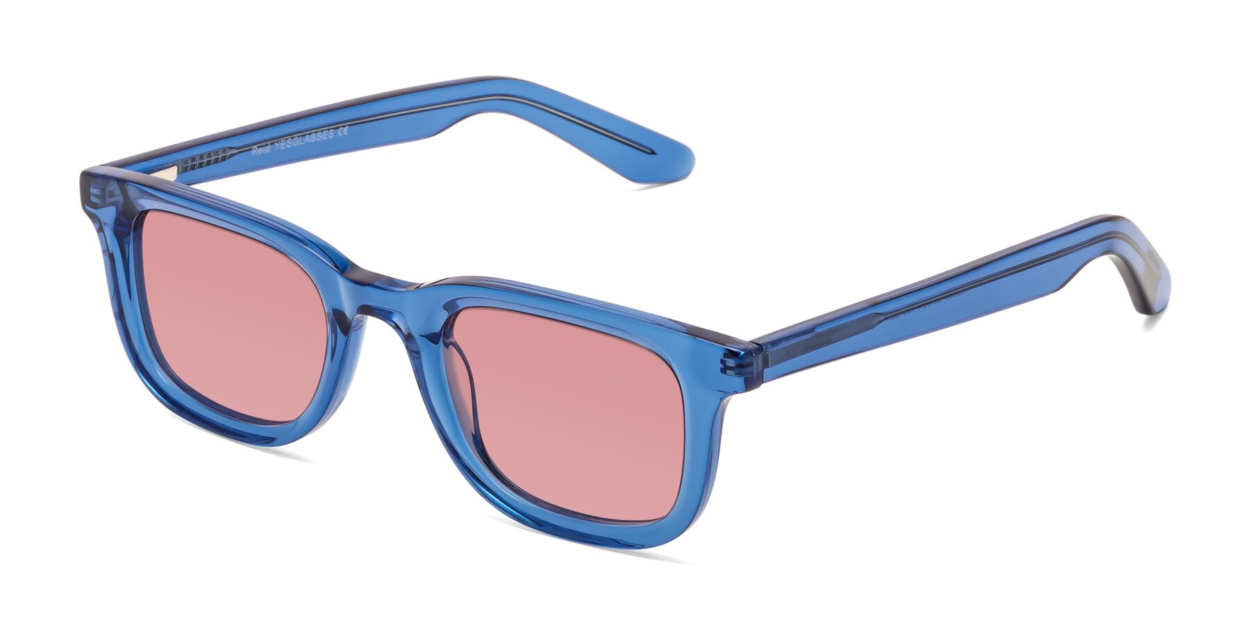 Angle of Reid in Crystal Blue with Medium Garnet Tinted Lenses